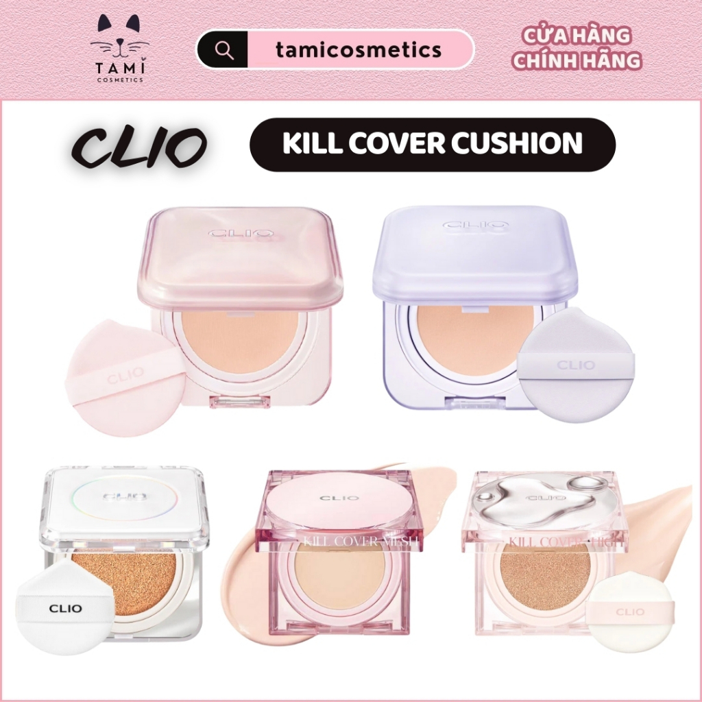 ( KÈM LÕI ) Phấn Nước Clio Kill Cover Mesh Glow/ Mesh Blur / Glow Essential / High Glow / Cushion