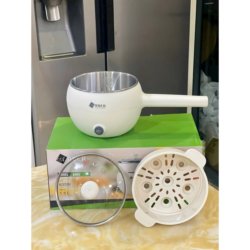 Chảo điện đa năng kèm xửng hấp Arber 1.5L