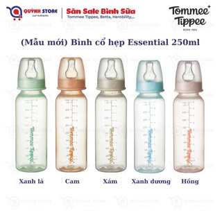   Mẫu mới  Bình cổ hẹp Tommee Tippee Narrow Neck Essential 250ML núm 0m+ 