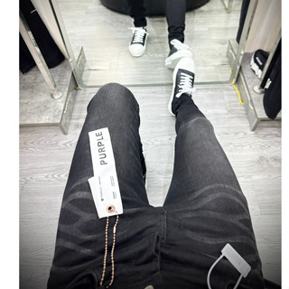 Quần Bò Purple nam Đen -Quần Jean pp nam Trơn  Vẩy Sơn Quần Bò dsq2  chấm sơn