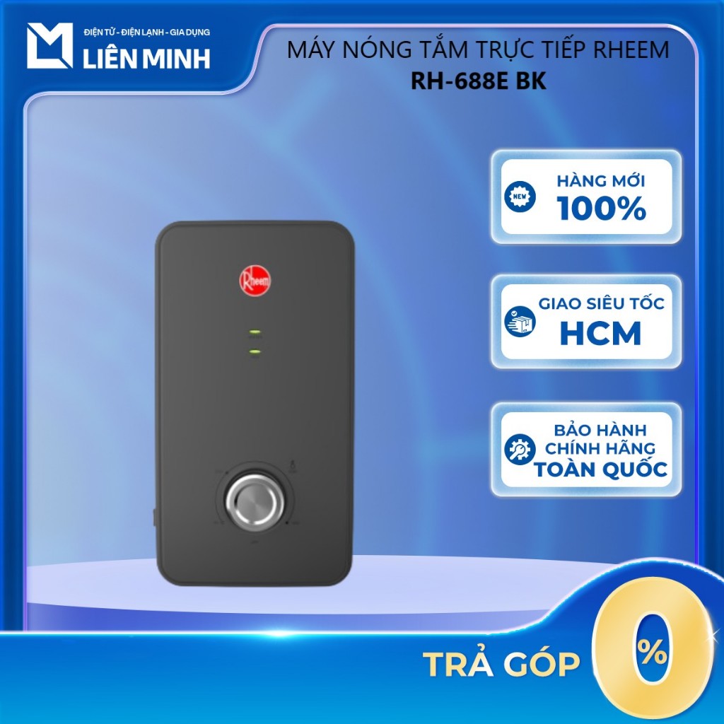 [Shopee - Lắp đặt 0Đ HN HCM] RH-688E BK | RH-688E SV | RH-688E WT - Máy Tắm Nóng Trực Tiếp Rheem RH-