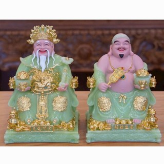 bộ tôn tượng thần tài thổ địa đá thờ cúng thần tiền đá