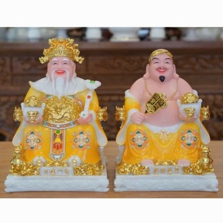 bộ tôn tượng thần tài thổ địa đá thờ cúng thần tiền đá