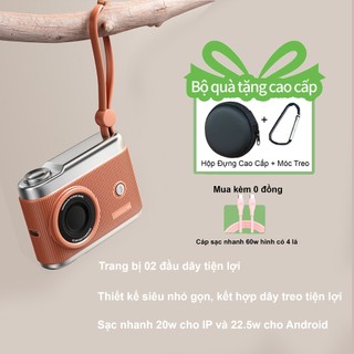  Cáp Sạc dự phòng chính hãng sạc nhanh 22.5w tích hợp 02 dây tiện lợi cực kỳ nhỏ gọn BH 12 tháng 