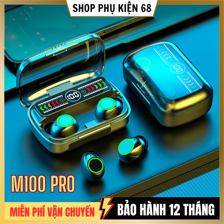 Tai nghe Bluetooth M100 / M10 5.3 tai nghe không dây giải mã kép / đồng bộ hóa video và âm thanh có 