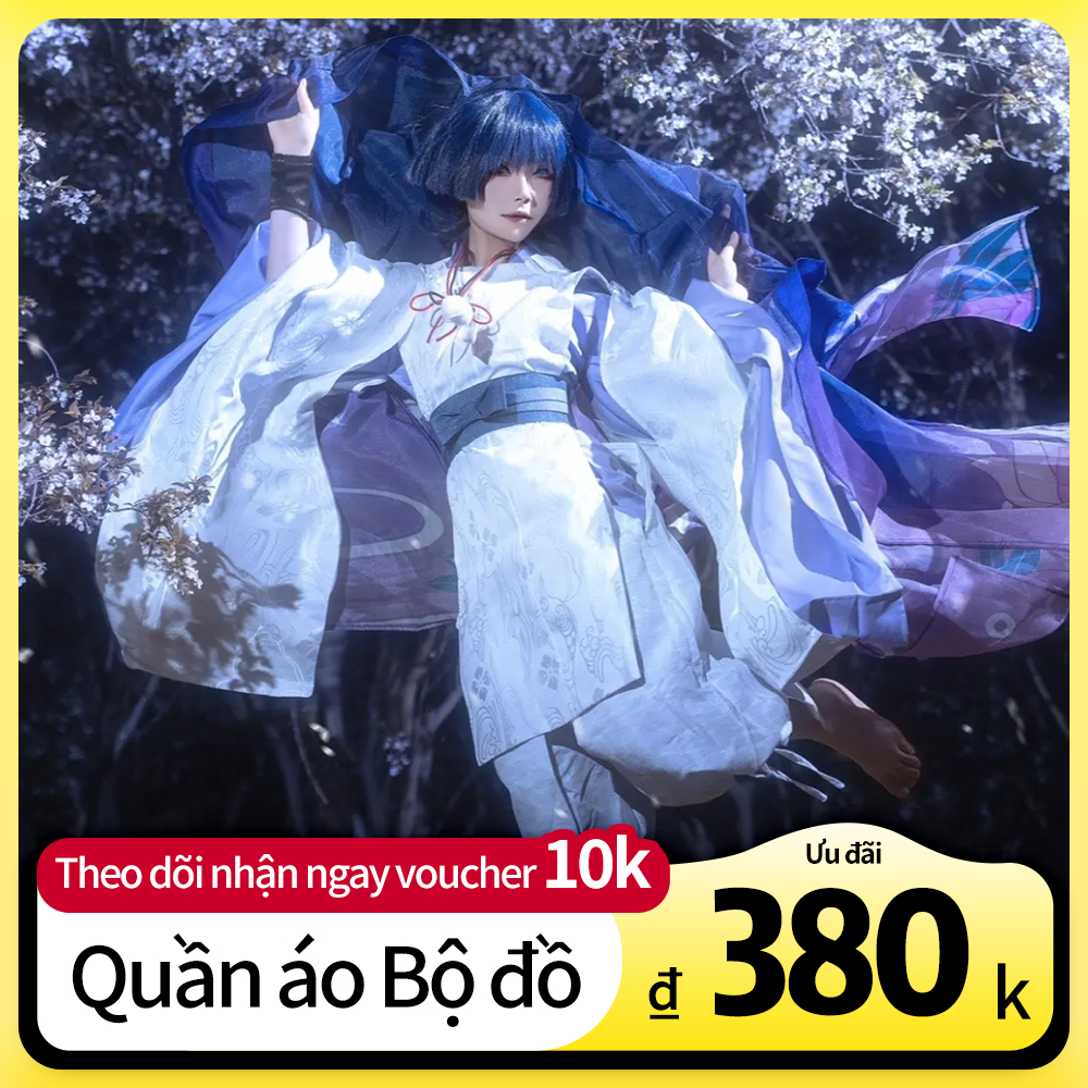 SET SCARA Cosplay Nguyên Thần Kèm Tóc Giả Dép Geta Gồm Giả Tóc và Giày Biểu Diễn Chụp Ảnh