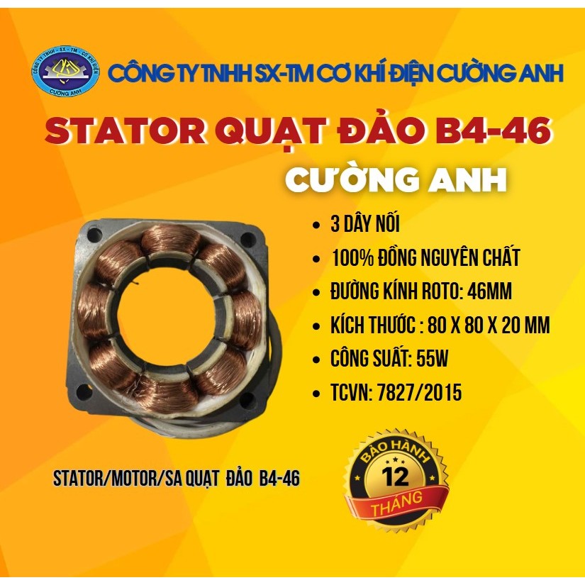 [CHỈ QUẠT ĐẢO] Stator, Lốc Quạt, Sa Quạt B4-46 Cường Anh Thay Thế Các Dòng Quạt ĐẢO Senko, Asiafan