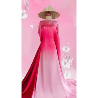 VẢI MAY ÁO DÀI mẫu loang màu/ombre kèm họa tiết lạ mắt-mẫu mới nhất