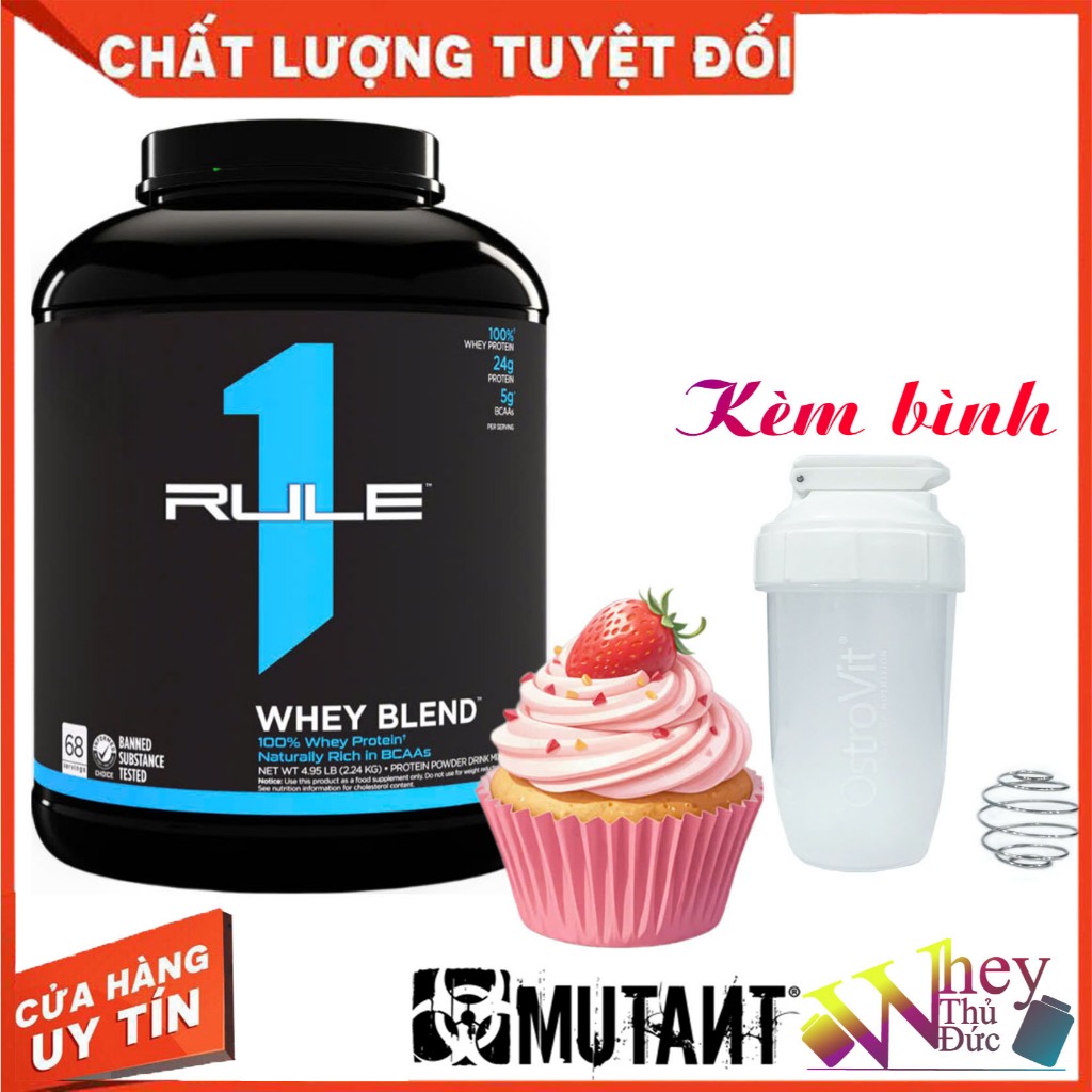 WHEY RULE 1 BLEND PROTEIN 5 LBS STRAWBERRY - Giúp tăng cơ phục hồi cơ bắp