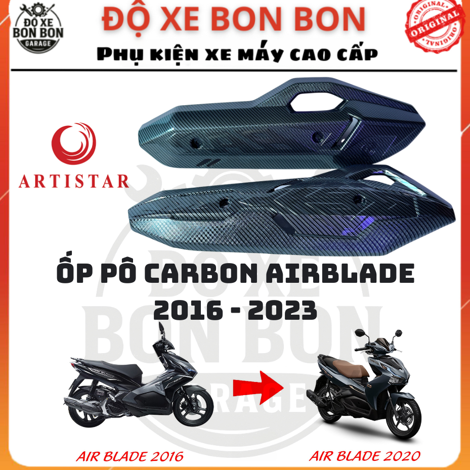 Ốp Pô AB, Airblade 2016 - 2023 Sơn Vân Carbon Artistar Chính Hãng