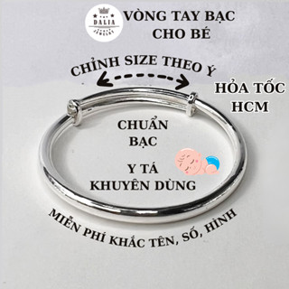 Lắc bạc cho bé khắc tên theo yêu cầu, khắc chữ, số hình, ngày sinh DaLiA Jewelry vòng bạc bạc cho bé có gắn chuông charm