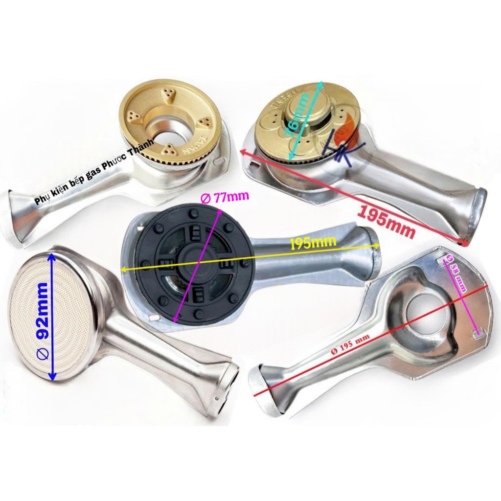 Bộ ống điếu chén đồng bếp gas Sunhouse SHB 201MT