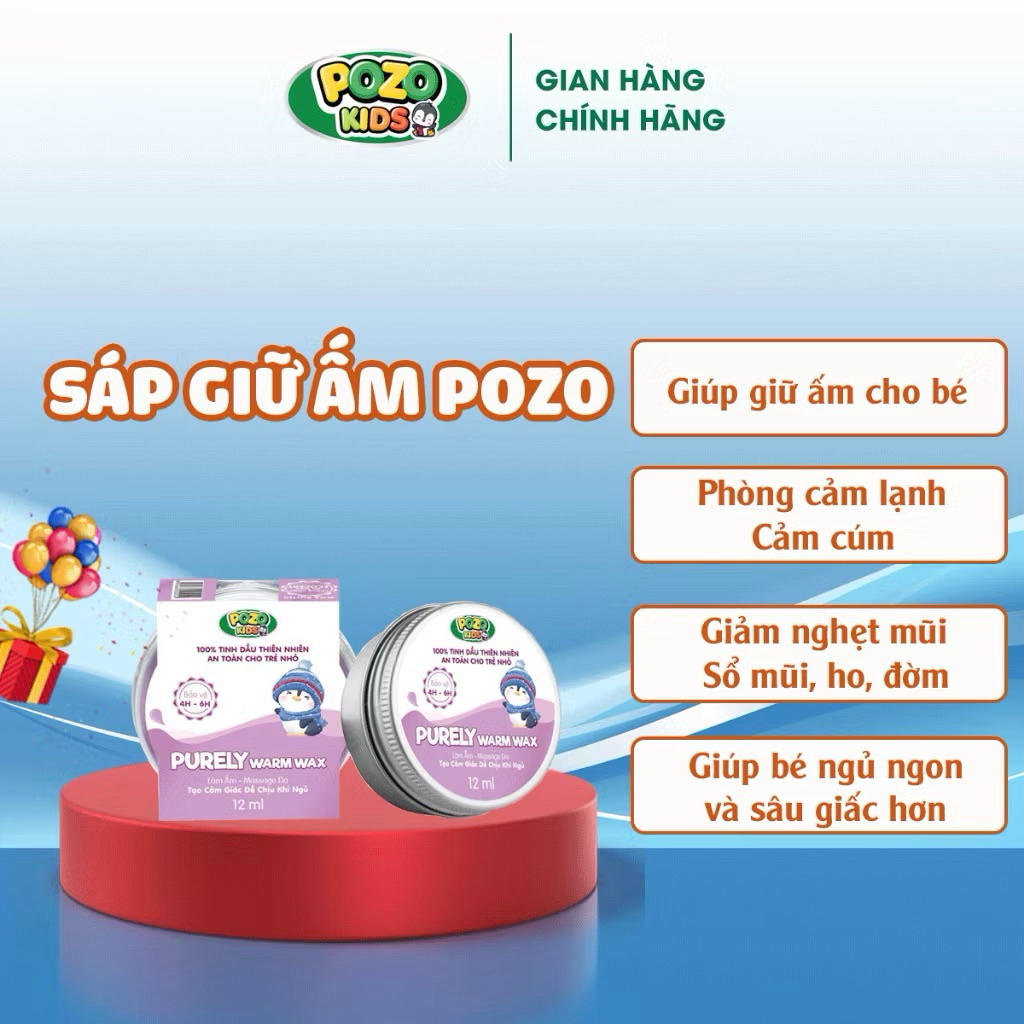 Sáp Giữ Ấm POZO - Purely Warm Wax - Mang Lại Giấc Ngủ Ngon Cho Bé Yêu