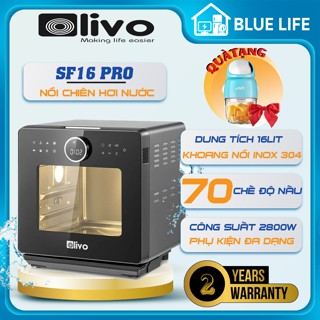 [Tặng Máy Xay 490k] Nồi Chiên Hơi Nước OLIVO SF16 PRO, 70 Chức Năng Nấu, 16Lit - 2800w, Hàng Chính Hãng