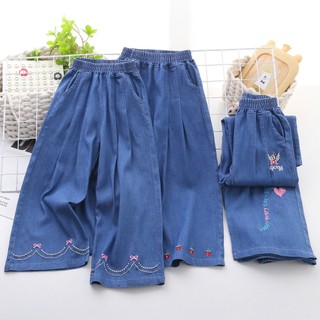 (Quảng Châu) quần JEAN giấy suông DÁNG DÀI, ỐNG SUÔNG cho bé, quần jean giấy bé gái MỀM MÁT NHẸ