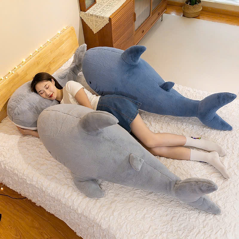 Cá Mập Nhồi Bông 1M1 Gấu Bông Cá Mập 1m1 Xanh Xám Cá Mập Bông