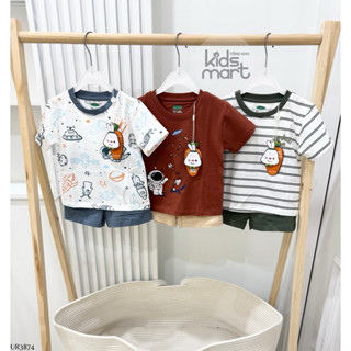 Uala rogo - Bộ quần áo cộc tay cotton thun giãn 4 chiều mềm mát cho bé