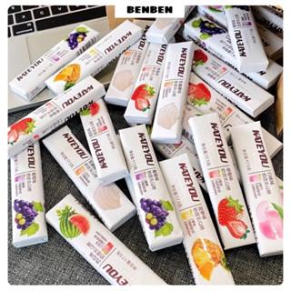 Hộp 30 Thanh Kẹo Dẻo Sữa Chua Hoa Quả KATEYOU 17.5g, Kẹo Mềm Trái Cây Mix Vị, Đồ Ăn Vặt Nội Địa