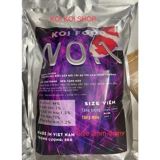 Thức ăn cá koi, cá cảnh  NO.1 MIX 25:75 phiên bản đặc biệt kết hợp tăng trọng và tăng màu bịch 5kg có 3 size khác nhau.