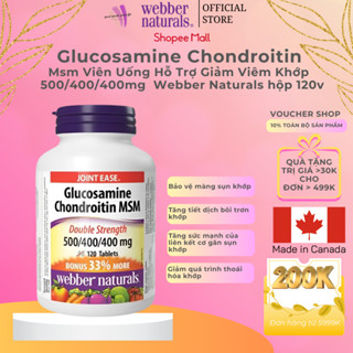 [Gluco] Viên Uống Hỗ Trợ Giảm Viêm Khớp Glucosamine Chondroitin Msm 500/400/400mg Webber Naturals
