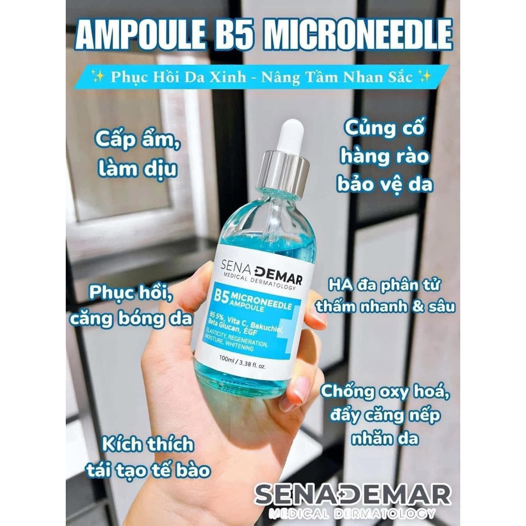 Serum B5 SENA DEMAR B5 MICRONEEDLE AMPOULE Hàn Quốc 50ml và 100ml hạn 2028 serum B5 senademar I7