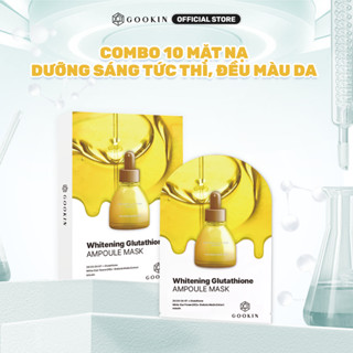 Combo 10 Mặt Nạ Dưỡng Sáng, Đều Màu Cho Da Thâm Sạm Gookin Whitening Glutathione Ampoule Mask 30ml (1)
