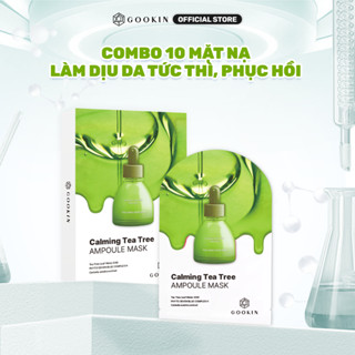 Combo10 Mặt Nạ Dịu Da, Phục Hồi Cho Da Nhạy Cảm Gookin Calming Tea Tree Ampoule Mask 30ml (1)