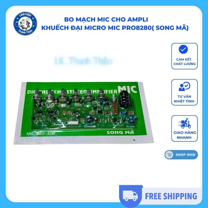 Bo mạch mic cho ampli , khuếch đại micro MIC PRO8280( Song mã)