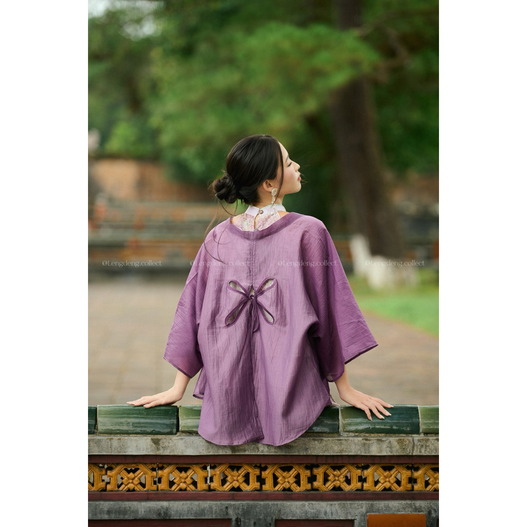 Áo khoác Giấy Dó - Lengdeng.Collect | Áo khoác freesize tơ crepe nhăn Lèng Dèng | BigBuy360 - bigbuy360.vn