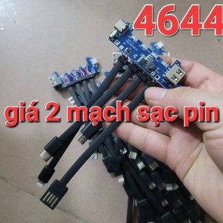 giá 2 Mạch sạc dự phòng 2 cổng usb  5v 2A  kèm 4 dây sạc chờ sẵn