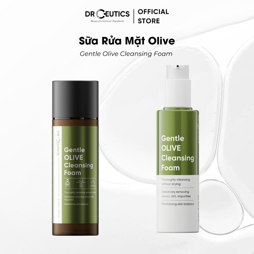 DRCEUTICS Sữa Rửa Mặt Làm Sạch Sâu Cho Mọi Loại Da Gentle Olive Cleansing Foam 200g | BigBuy360 - bigbuy360.vn