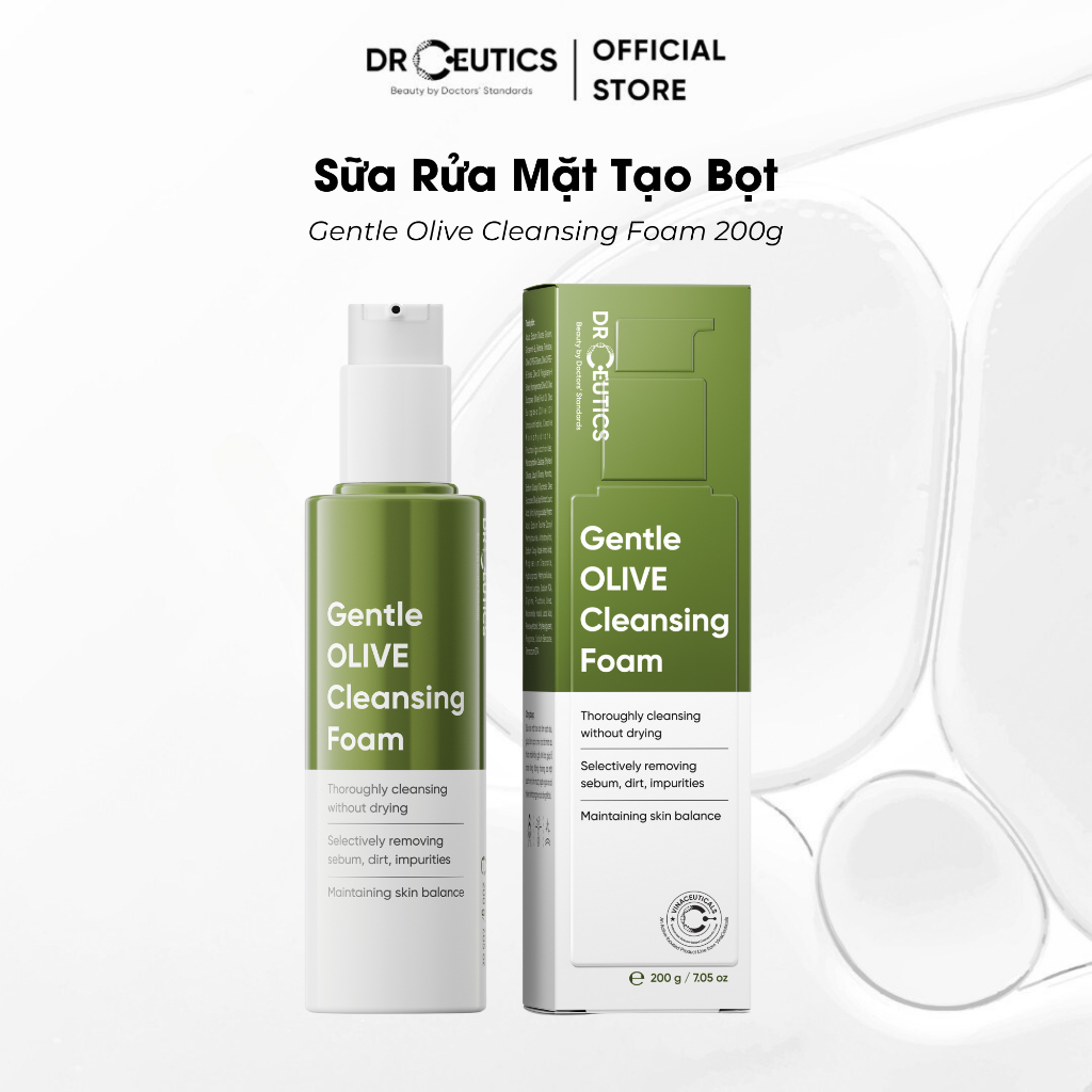 DRCEUTICS Sữa Rửa Mặt Làm Sạch Sâu Cho Mọi Loại Da Gentle Olive Cleansing Foam 200g | BigBuy360 - bigbuy360.vn