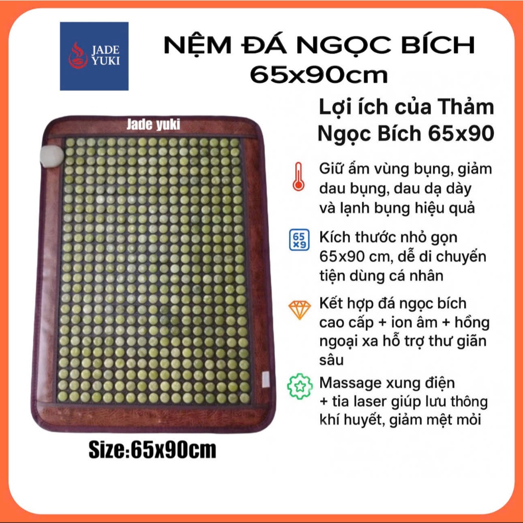 Thảm đá ngọc bích  nhiệt nóng hàn quốc giảm béo, giảm đau nhức 65x95