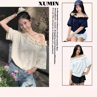 Áo Thun Boxy Trễ Vai Mặc Nhiều Kiểu Bèo Nhún Vai Nhiều Màu Dáng Rộng Vừa ( Dáng Boxy Trơn Xumin Bèo Nhún Vai )