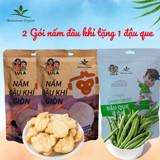  Mua 2 túi nấm đầu khỉ 40g gói tặng 1 túi đậu que sấy giòn 30g gói ăn vặt giòn rụm từng miếng 