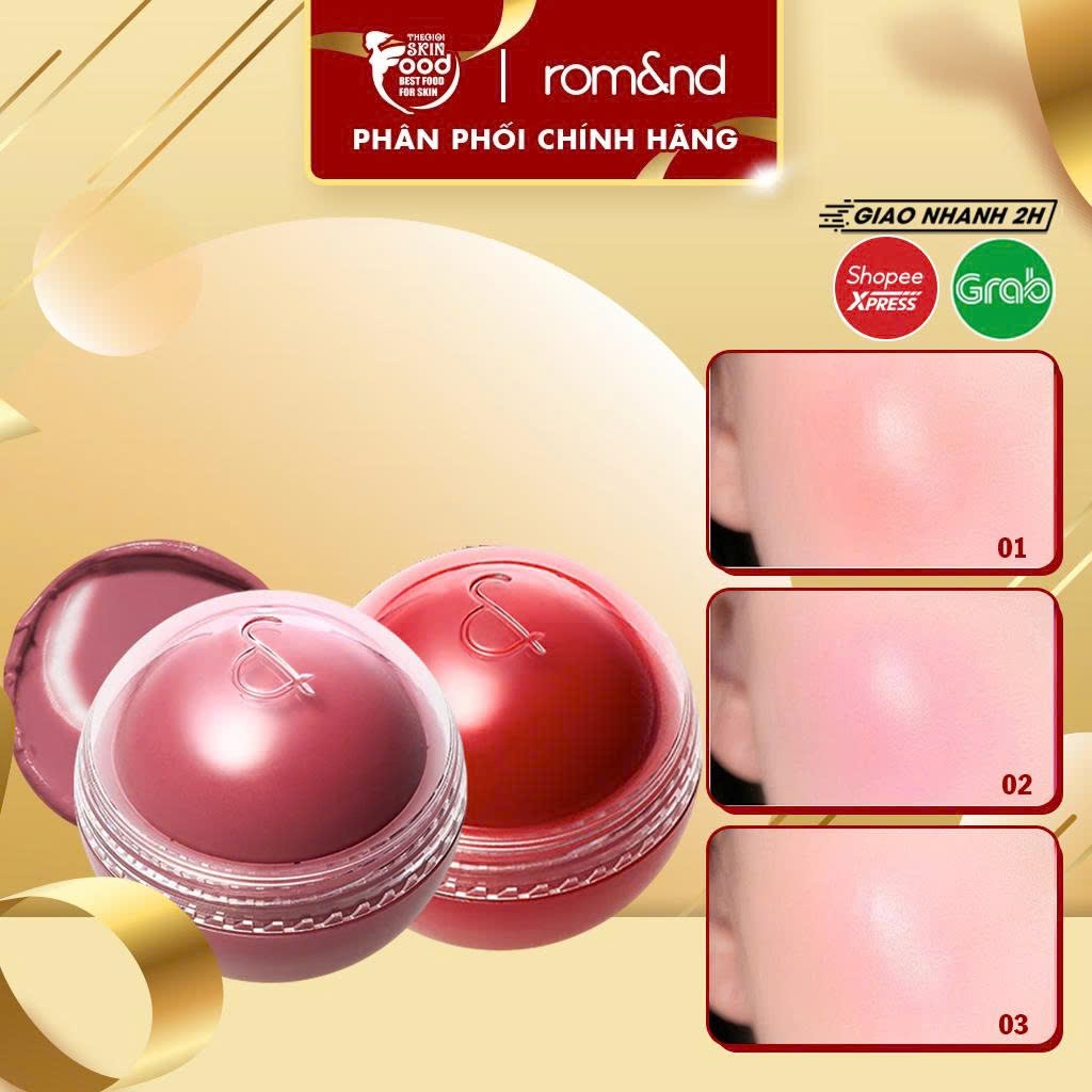 Má hồng kem Romand dạng lăn, căng bóng Juicy Roll Cheek 8.4g ThegioiSKinfood