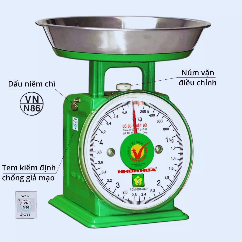 Cân đồng hồ Nhơn Hoà 5kg - Chính hãng