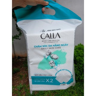 Bông tẩy trang Bạch Tuyết sạch sâu  hạt massage - CALLA  gói 1kg (kí lô)