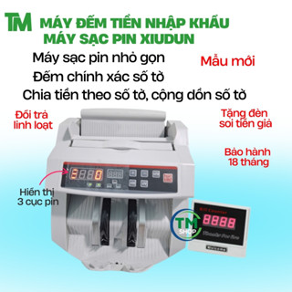( MẪU MỚI) Máy đếm tiền giá rẻ SẠC PIN đếm chính xác số tờ,siêu bền, chia tiền XIUDUN 3250C