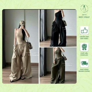 Set áo lệch vai zip phối quần xuông thụng kaki 3 màu 3 size SML của nữ