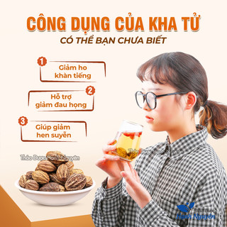 Quả kha tử 100g, hỗ trợ giảm ho, đau họng, mất tiếng, tiêu đờm, dùng nấu siro cho trẻ nhỏ