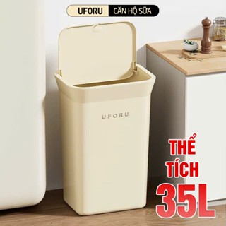 Thùng Rác Cỡ Lớn 35L UFORU Miệng Loe Có Nắp Đậy Dung Tích Lớn Chất Liệu Nhựa Cao Cấp - UFM689