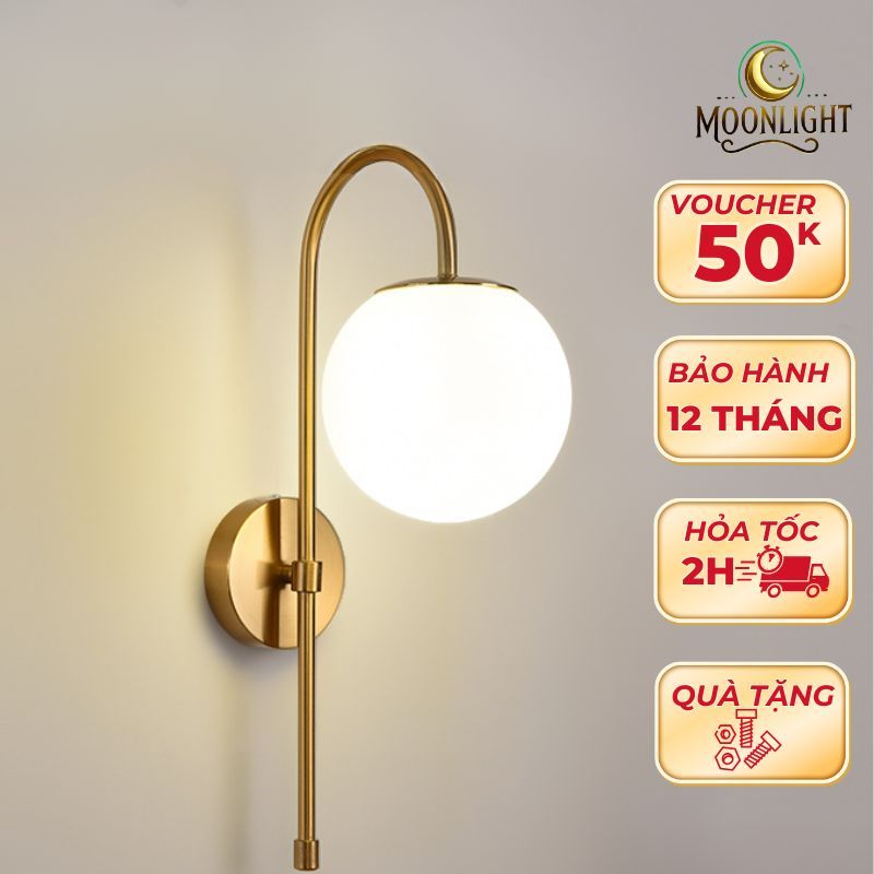 Đèn tường dercor MOONLIGHT E27 D150mm phòng khách, phòng ngủ phong cách hiện đại W5023.