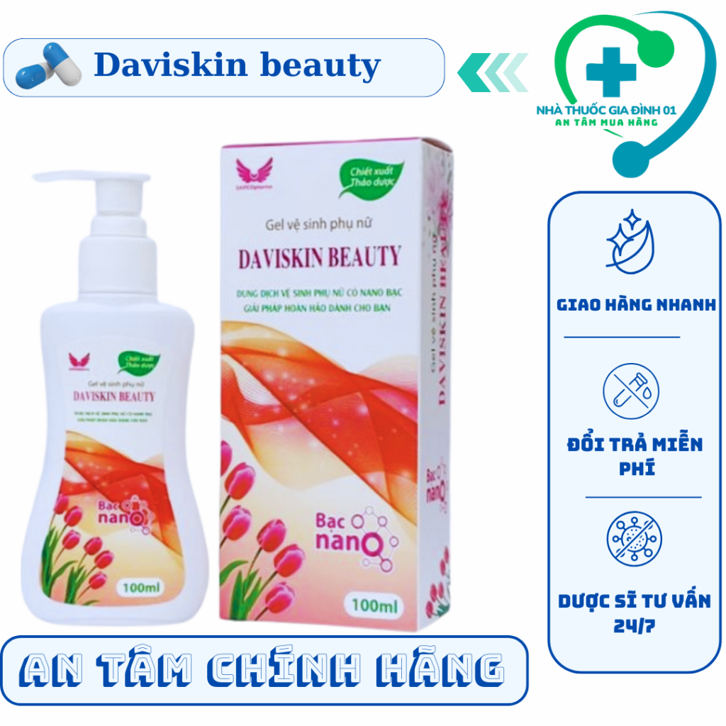 [CHÍNH HÃNG] Dung dịch vệ sinh phụ nữ Daviskin beauty  vệ sinh làm sạch và thơm