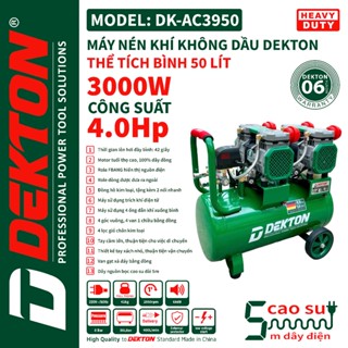 Máy Nén Khí 4HP/50L Dekton Khong Dầu / DK-AC3950 / 42 Giây Đầy Bình/50L