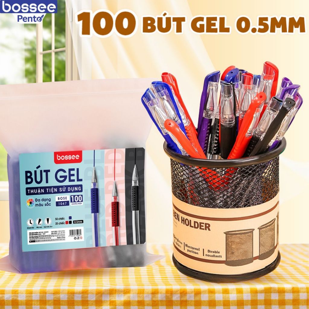 Set 100 Bút Gel Ngòi 0.5mm – Lõi Mực Cao Cấp, Viết Trơn – Giá Chỉ Từ 1K/Bút, Bút Gel Cao Cấp, Bút Bi