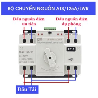 Bộ chuyển nguồn ATS LWR 2P 125A AC 220v chuyển đổi hai nguồn điện tự động