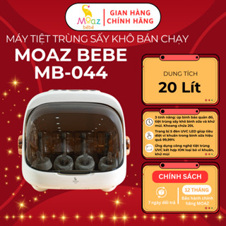 Máy úp bình sữa, tiệt trùng sấy khô tia UVC Moaz BéBé MB044, khoang chứa 20 lit [ MẪU MỚI 2025]