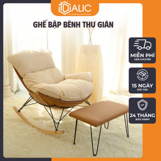 Ghế Bập Bênh Thư Giãn Cao Cấp, Kèm Đôn Gác Chân, Ghế Đọc Sách, Uống Trà, Bà Bầu Cho Con Bú – Dalic Furniture