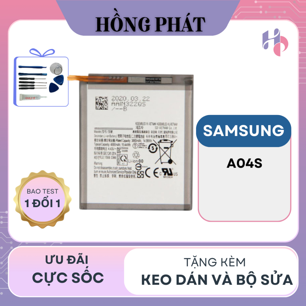 Pin Thay Thế SAMSUNG A04S ( BA217ABY ) - Tặng kèm keo dán và bộ sửa